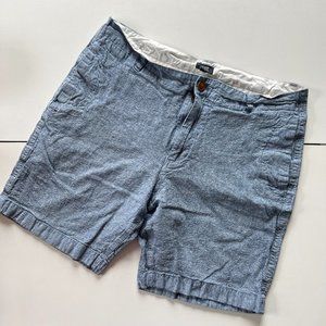 J. Crew Men's Chambray Linen Cotton Blend Shorts Size 35W